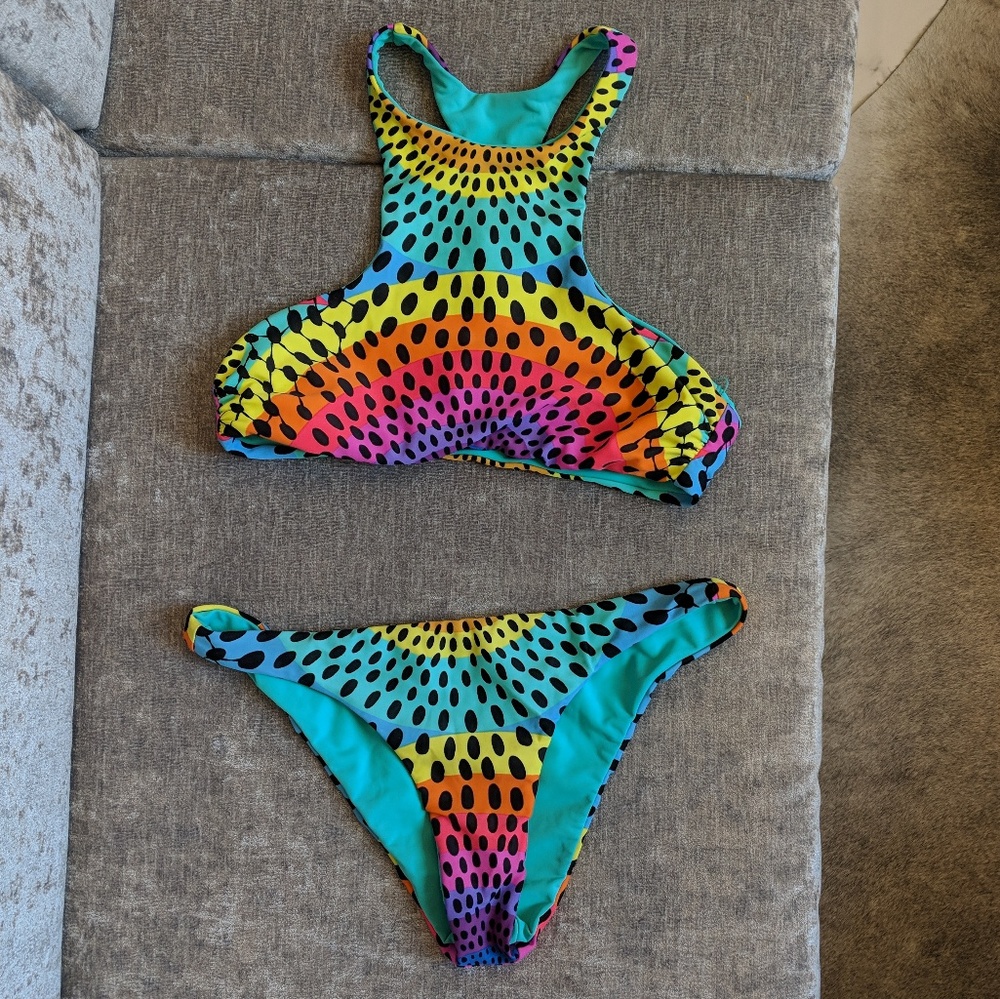 Mara Hoffman Rainbow Dot Bikini